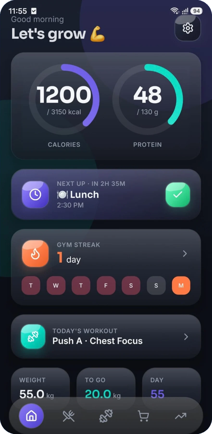 Daily fitness overview